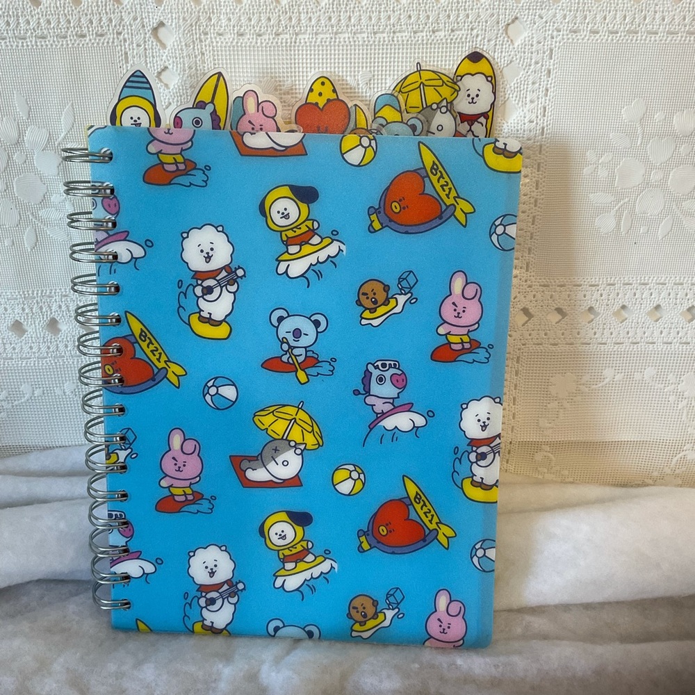 BT21 tabbed notebook beach surfing edition